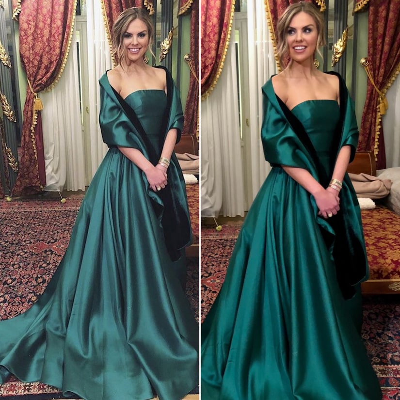 hannah brown green dress bachelorette Bachelorette' Stylist Cary Fetman Shares Dramatic Story Behind Brown's Iconic Ballgown Style:Midi Beige Puff Sleeve Backless Size:42 Regular