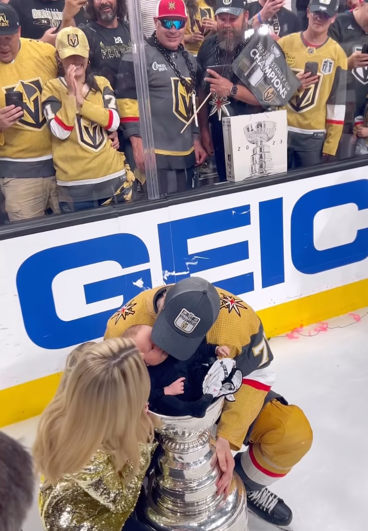 Emily Ferguson Puts Son Beckham in Stanley Cup After Husband's Team Wins  the NHL Championship!